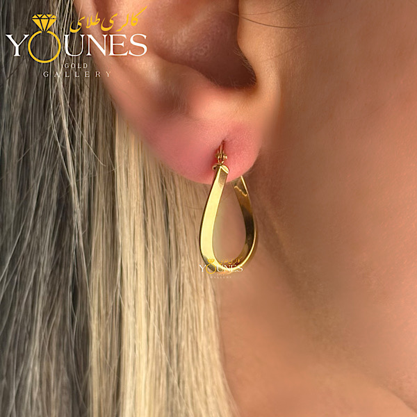 گوشواره طلا بیضی لوکس